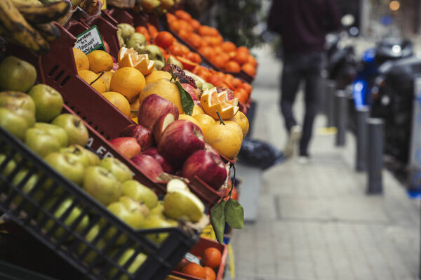 fresh vegetables on a street market