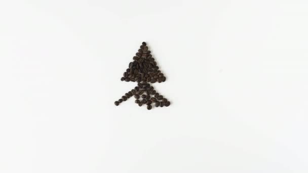 Christmas Tree Made Freshly Roasted Coffee Beans Candies Sweetmeats White — 비디오