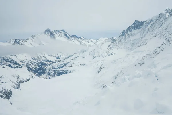 Θέα Στην Κορυφή Του Μεγαλύτερου Παγετώνα Του Jungfrau Bernese Oberland — Φωτογραφία Αρχείου