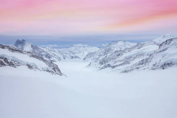 Schneebedeckte Gipfel Des Mount Jungfrau Den Berner Alpen Vor Dem — Stockfoto
