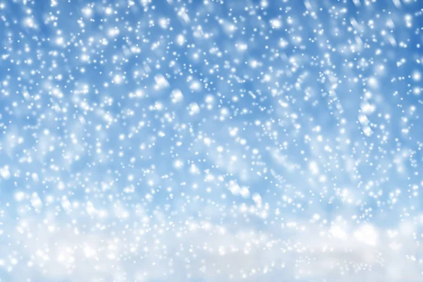 Winter Christmas Sky Falling Snow Background — 스톡 사진