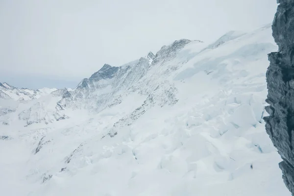 View Jungfrau Mountain Summit Aletsch Glacier Bernese Oberland Switzerland — 스톡 사진