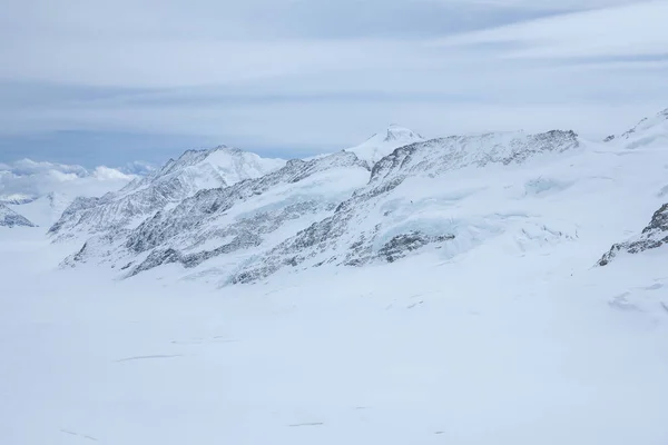 Pohled Vrcholku Hory Jungfrau Ledovec Aletsch Bernese Oberlanda Švýcarsko Švýcarské — Stock fotografie