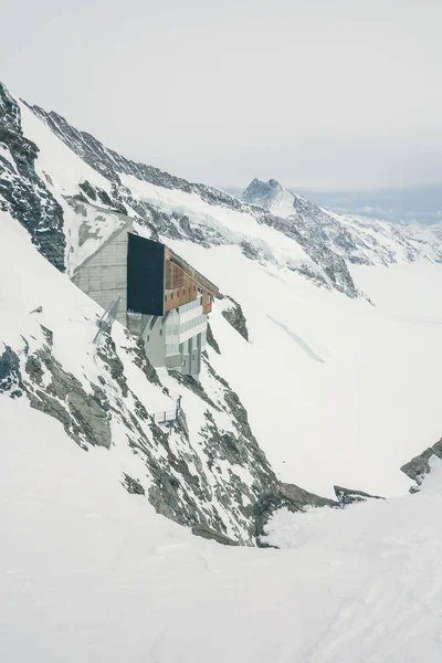 Panorámás Kilátás Legnagyobb Gleccser Dzsungfrau Alpokban — Stock Fotó