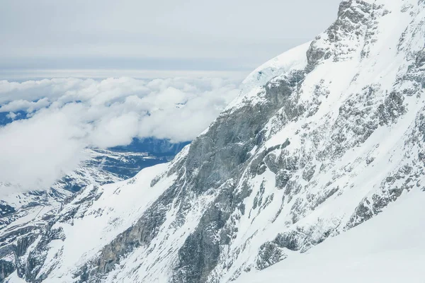 Pohled Vrcholku Hory Jungfrau Ledovec Aletsch Bernese Oberland Švýcarsko — Stock fotografie