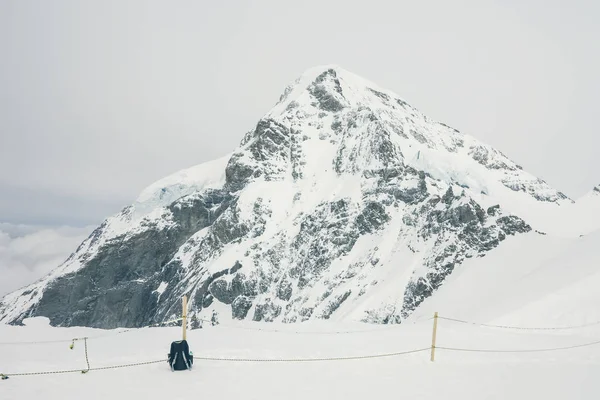 Pohled Vrcholku Hory Jungfrau Ledovec Aletsch Bernese Oberland Švýcarsko — Stock fotografie