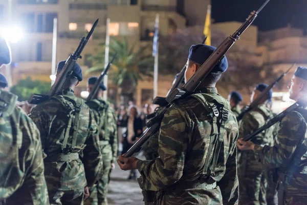 Heraklion Crete Greece April 2019 Easter Celebration Night Agios Minas — Stock Photo, Image