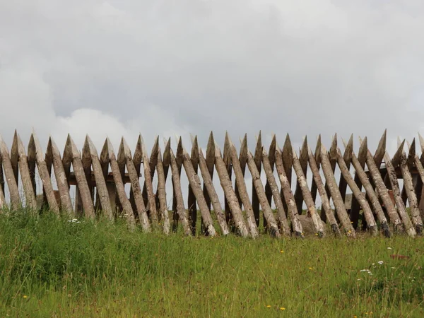 Palizzata di legno al Museo Danese della Guerra Dybboel — Foto Stock