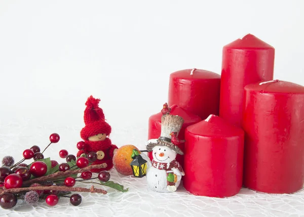 Set Christmas Toys Candles — Stock Photo, Image