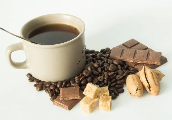 咖啡豆 巧克力和香料 — 图库照片