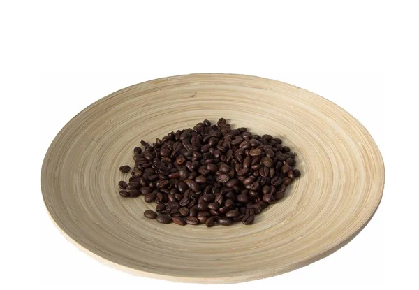 Kaffeebohnen Bambusbecher — Stockfoto