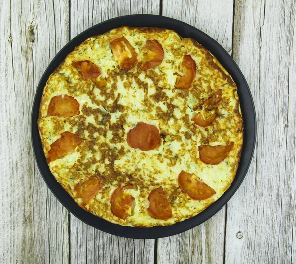 Tortilla Queso Requesón Con Tomates Hierbas — Foto de Stock