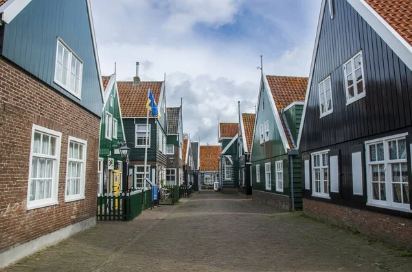 Street View Marken Países Bajos Casas Pesca Tradicionales Madera Pequeño — Foto de Stock
