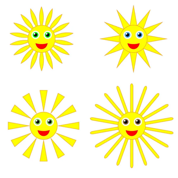Güneş gülümsüyor koleksiyonu — Stok Vektör