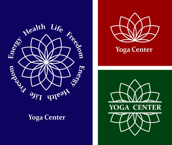 Logos Lotus Yoga-Zentrum setzen — Stockvektor