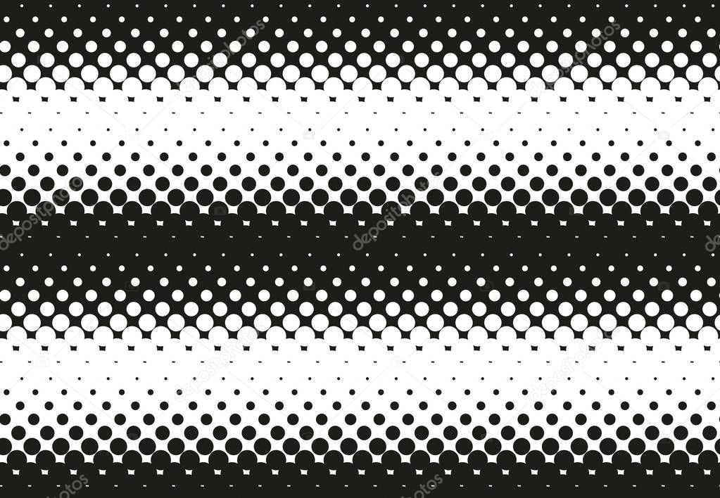 Halftone black and white seamless pattern