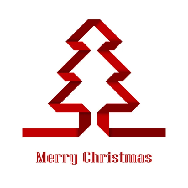 Arbre de Noël décoratif de ruban de papier — Image vectorielle