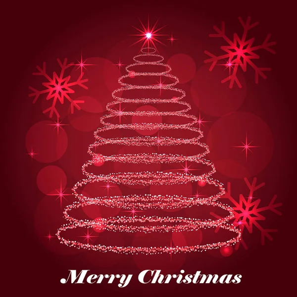 Shining Christmas tree winter background — Stock Vector