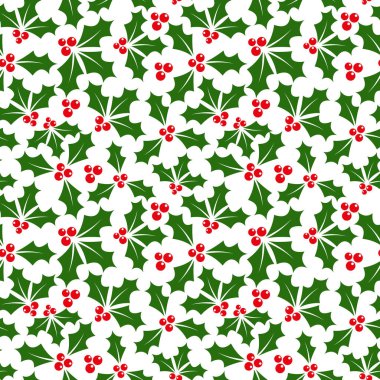Holly Dikişsiz desen kış arka plan