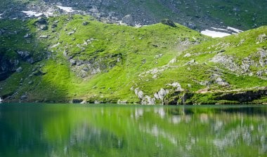 Göl ve ormanlı dağ manzarası