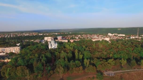 Katedralin Altın Kubbeleri Hava Manzarası Nanç Kavramı Nsansız Hava Aracının — Stok video
