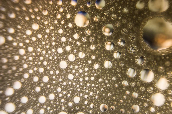 Gotas Agua Doradas Sobre Fondo Burbuja Textura Burbuja Fondo Elemento — Foto de Stock
