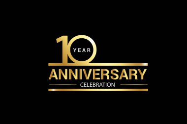 100. yıl dönümü kutlaması logosu. Siyah zemin üzerinde altın ve kıvılcım saçan beyaz renkli bir logo, kutlama için vektör tasarımı, davetiye ve tebrik kartı -