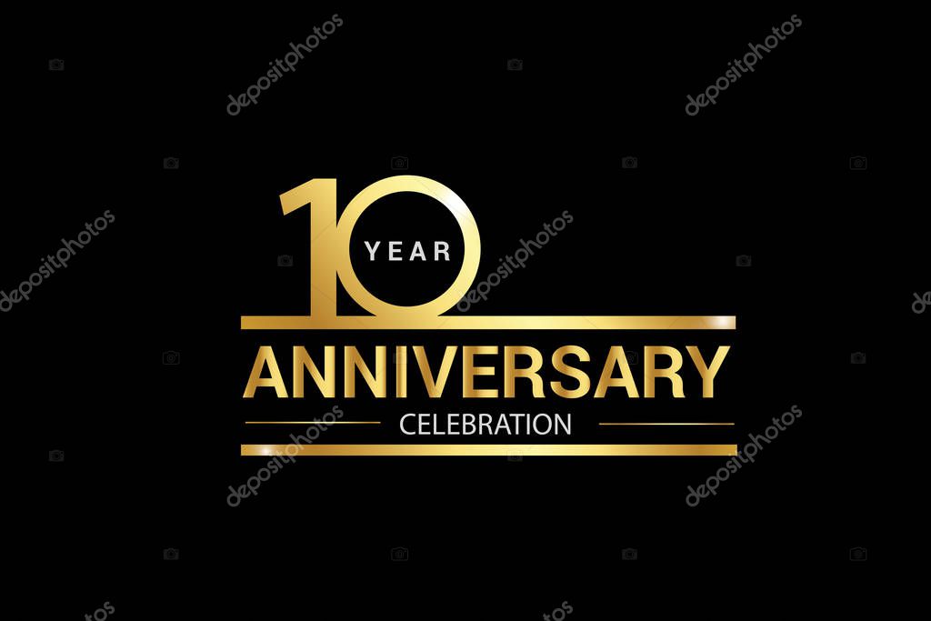 100 year anniversary celebration logotype. anniversary logo with golden and Spark light white color isolated on black background, vector design for celebration, invitation and greeting card - vector