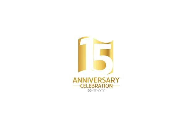 Επέτειος Χρόνων Μινιμαλιστικά Χρόνια Λογότυπου 15Η Επέτειος Ευχετήρια Κάρτα Πρόσκληση — Διανυσματικό Αρχείο