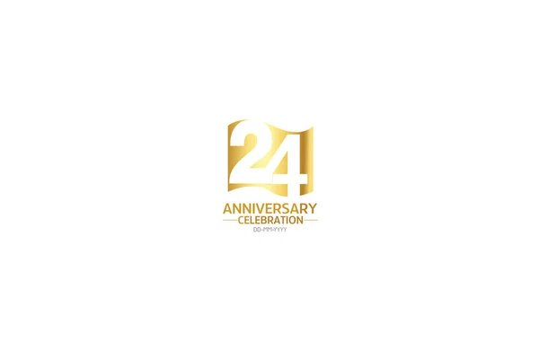 Ans Année Logo Minimaliste 24E Anniversaire Carte Vœux Invitation Anniversaire — Image vectorielle