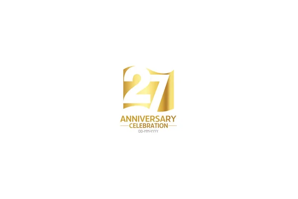 Ans Année Logo Minimaliste 27E Anniversaire Carte Vœux Invitation Anniversaire — Image vectorielle
