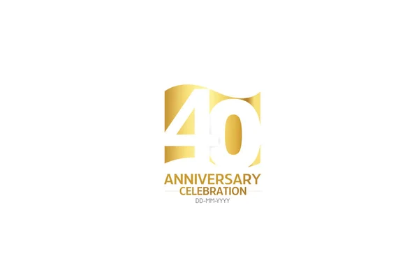 Year Anniversary Minimalist Logo Years Jubilee Greeting Card Birthday Invitation — Stock Vector