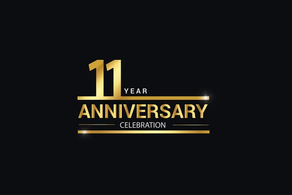 Aniversario Celebración Del Logotipo Logotipo Aniversario Con Oro Chispa Color — Archivo Imágenes Vectoriales
