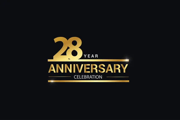 Jahr Feier Jubiläums Logo Mit Goldener Und Hellweißer Farbe Isoliert — Stockvektor