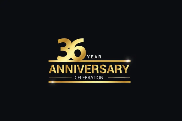 Year Anniversary Celebration Logotype Anniversary Logo Golden Spark Light White — 스톡 벡터