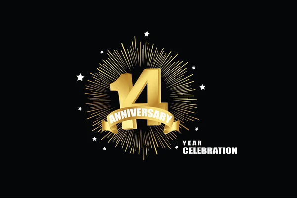 Jaar Jubileum Viering Logotype Verjaardag Logo Met Gouden Geïsoleerd Zwarte — Stockvector