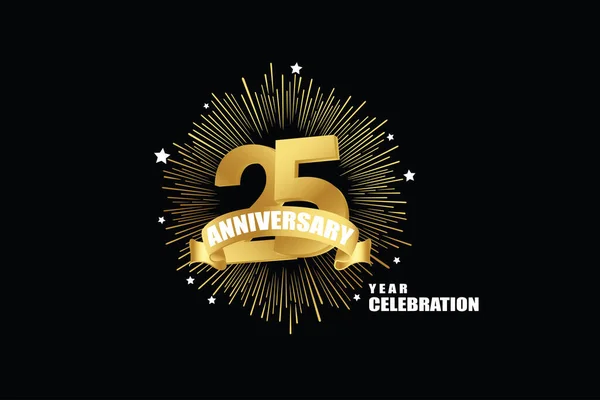 Years Anniversary Celebration Logotype Anniversary Logo Golden Isolated Black Background — Stock Vector