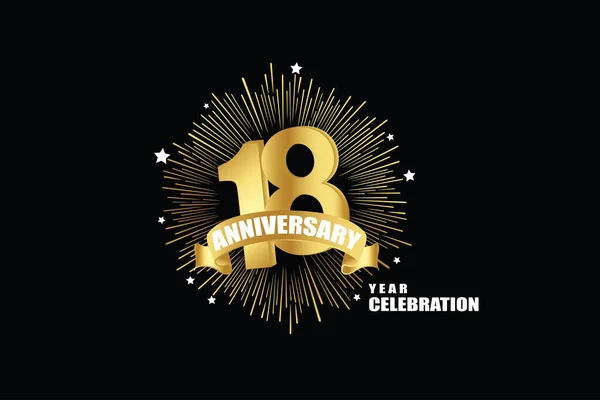 Años Aniversario Celebración Logotipo Logo Aniversario Con Oro Aislado Sobre — Archivo Imágenes Vectoriales