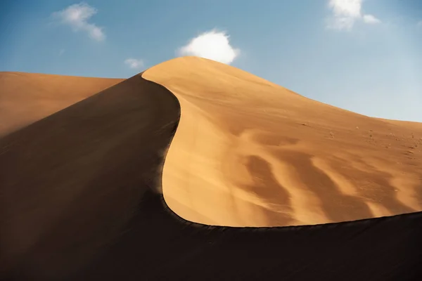 Formation Dunes Sable Dans Désert Dasht Lut Sahara Avec Ciel — Photo