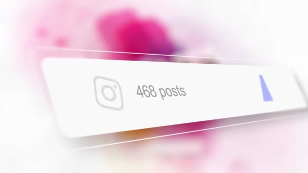 Instagramのソーシャルメディアウェブサイトで成長している投稿やフォロワー。モーショングラフィック — ストック動画