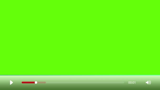 Animación de reproductor de vídeo en pantalla verde — Vídeo de stock