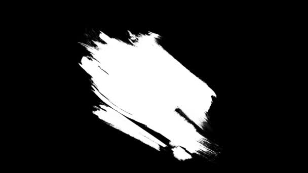 Animation of Abstract Paint Brush Stroke Black and White Transition Background — Αρχείο Βίντεο