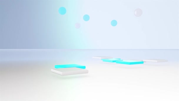 Abstrakcyjne korporacyjne białe tło z niebieskimi elementami. 4 w 1 — Wideo stockowe