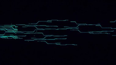 Abstract Electronic Data Element: Technology Digital Lines with Dashes and Glow