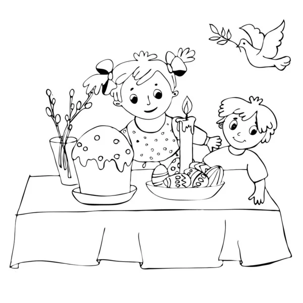 Hand drawn coloring pages for children and adults. Christ is ris Royalty Free Stock Vectors