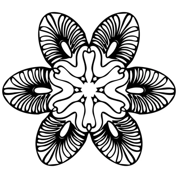 美丽的黑白花朵 模仿花边 设计元素 花卉设计部分 — 图库矢量图片