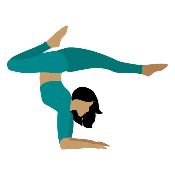 Yoga Femenino Mujeres Haciendo Deporte Yoga Baile Correr Trotar Saltar — Vector de stock