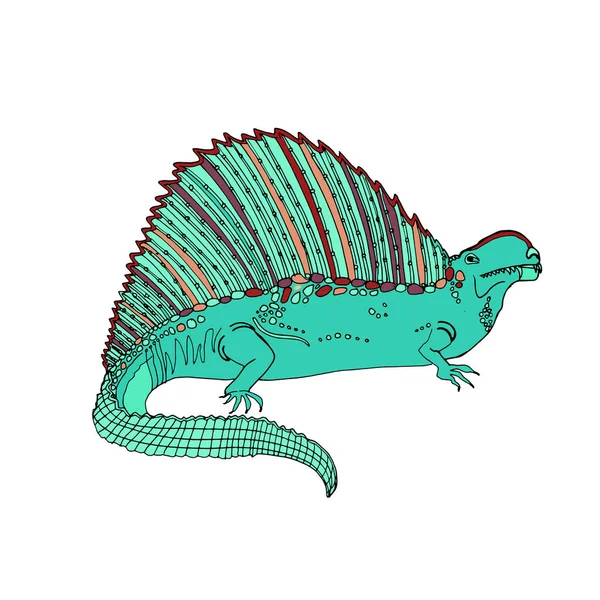 Ікони Динозаврів Динозаврів Юрського Періоду Мультфільм Векторна Ілюстрація Елементів Дизайну — стоковий вектор