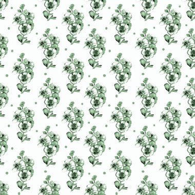 Kusursuz desen. Güzel pembe çiçek açan gerçekçi, izole çiçekler. Klasik arka plan. Papatya gülü amber çiçeği kır çiçekleri. Duvar kağıdı. Kabartma. Viktorya İllüstrasyonu.