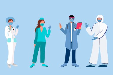 Koronavirüsle savaştıkları için doktor, hemşire ve sağlık personeline teşekkür ederim. Covid-19 sosyal medya kampanyası için doktorlarla çalışıyorum. Ben senin için çalışıyorum, sen de bizim için evde kalıyorsun.